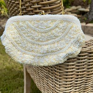 Evening clutch with sequins and pearls